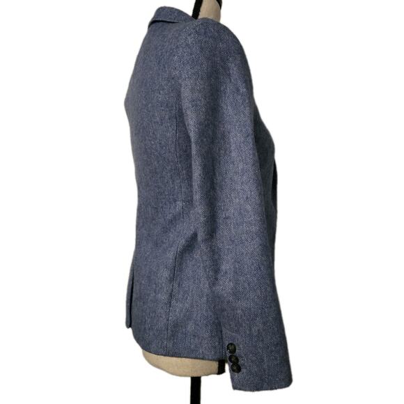 Women’s BANANA REPUBLIC Blue Heather Wool Blazer Italian Fabric Jacket SZ 00 P - Picture 5 of 11
